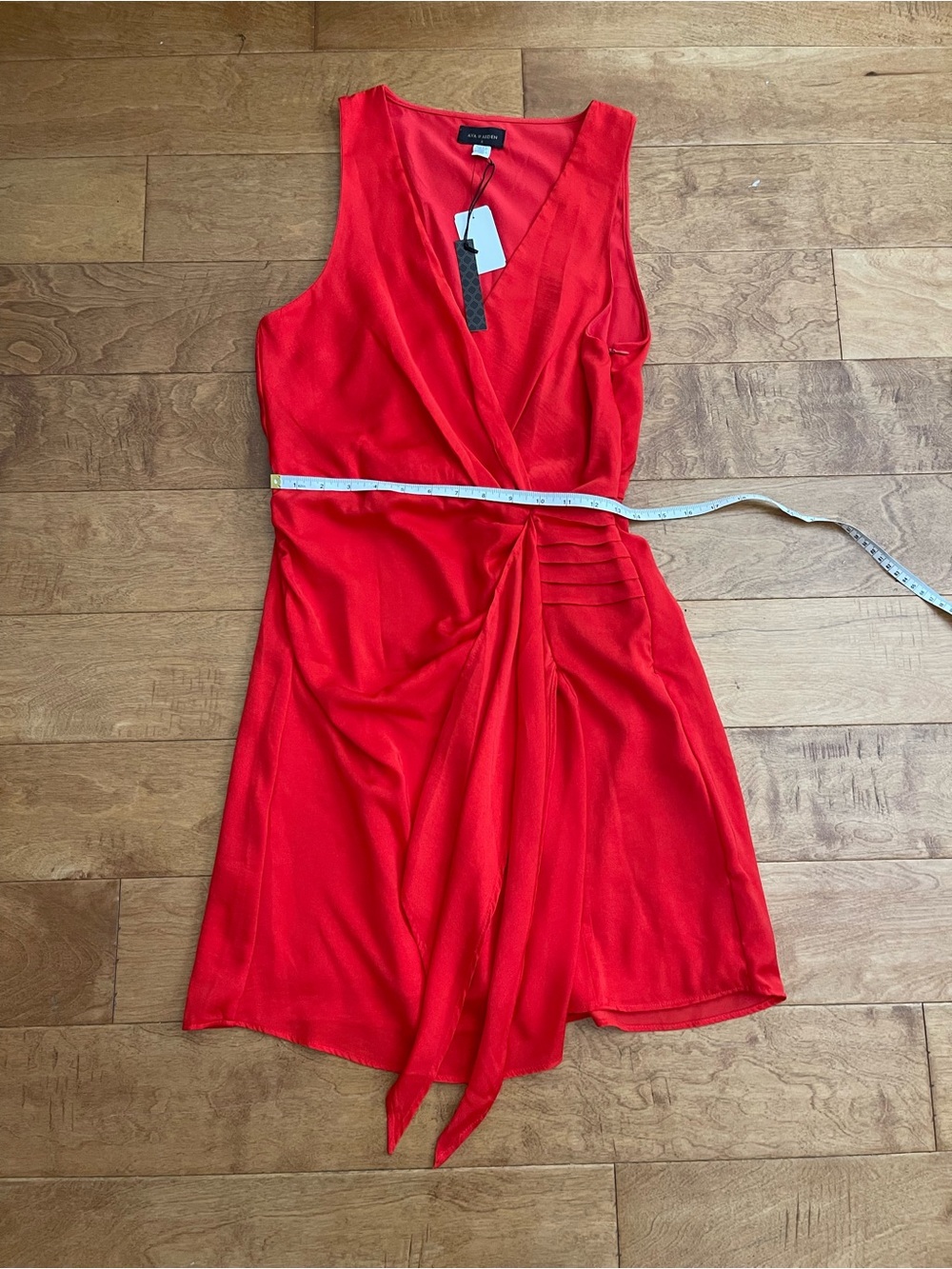 Ava & Aiden Red Sleeveless Wrap Mini Dress